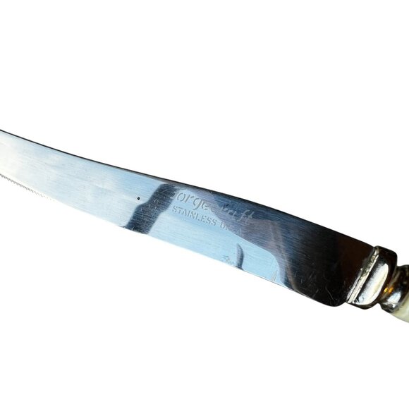 Forgecraft Genuine Stainless Steel Serrated Tip Steak Knife Set Of 6 With Pearli - Picture 4 of 7